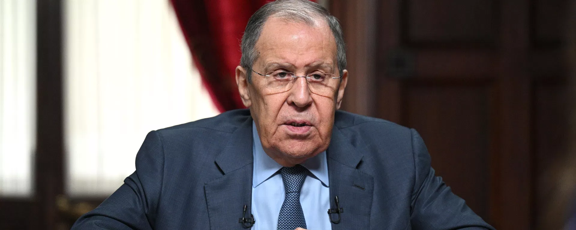 Russian Foreign Minister Sergey Lavrov speaks during an interview with the radio stations Sputnik, Komsomolskaya Pravda, and Govorit Moskva in Moscow, Russia - Sputnik International, 1920, 27.08.2024