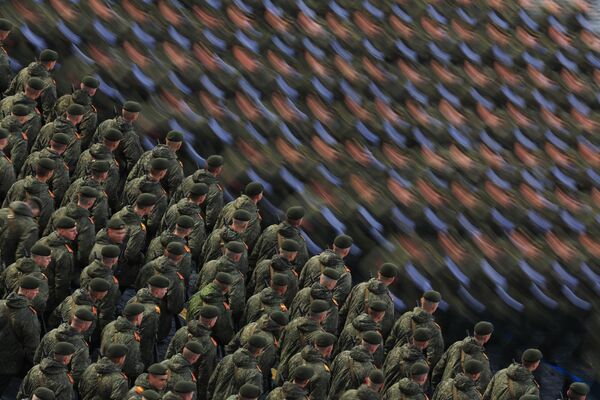 Battalions and companies organized according to military types and branches at the military parade in Moscow in honor of the 79th anniversary of Victory in the Great Patriotic War. - Sputnik International