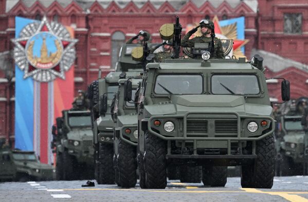 The Tigr (Tiger) multipurpose all-terrain infantry mobility vehicle at the military parade. - Sputnik International