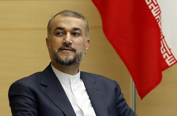 Iranian Foreign Minister Hossein Amir-Abdollahian is seen before a meeting with Japanese Prime Minister Fumio Kishida at Kishida&#x27;s office in Tokyo, August 7, 2023. The two top officials discussed bilateral cooperation as well as the Iran nuclear deal. - Sputnik International