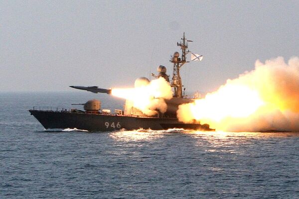 Moskit anti-ship supersonic cruise missile launched during drills in the Sea of Japan.  - Sputnik International