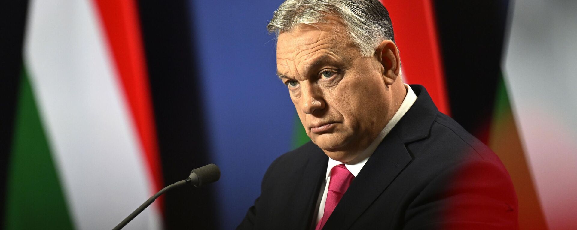 Hungarian Prime Minister Viktor Orban arrives for an annual international press conference in Budapest, Hungary, Thursday, Dec. 21, 2023 - Sputnik International, 1920, 26.05.2024