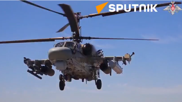 Russiah choppers in combat action - Sputnik International