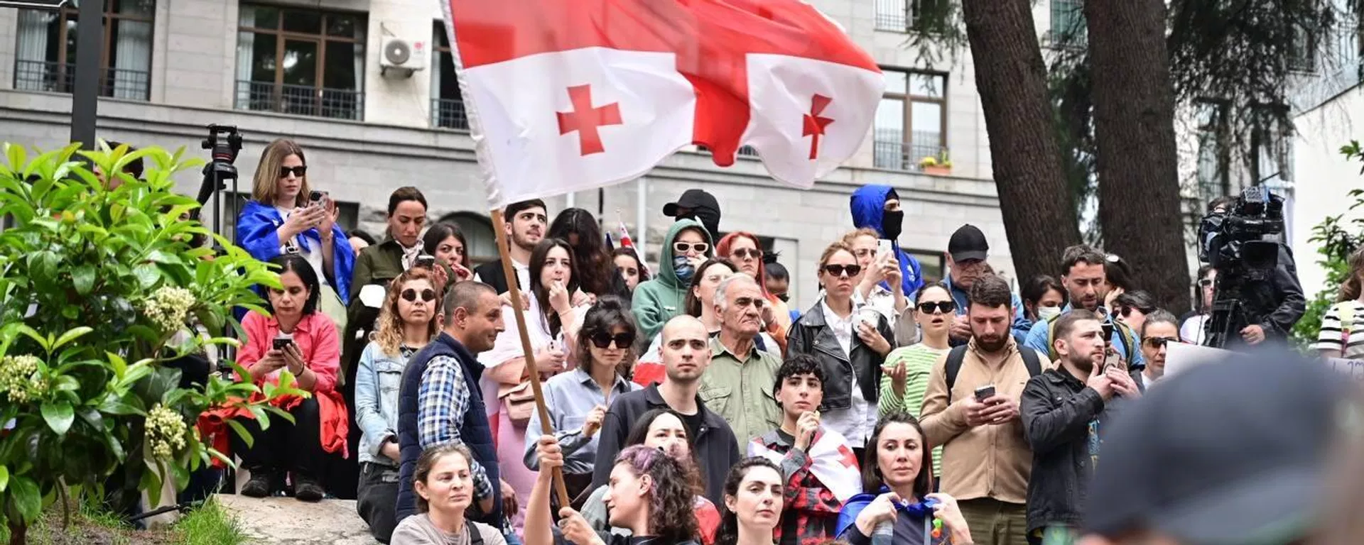 Protests in Tbilisi, Georgia against the new foreign influence bill. May 28. 2024 Protests in Tbilisi, Georgia against the new foreign influence bill. May 28. 2024 - Sputnik International, 1920, 29.05.2024