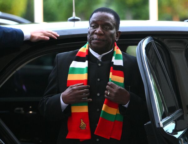 President of the Republic of Zimbabwe Emmerson Mnangagwa prior to the meeting with Russian President Vladimir Putin on the sidelines of the 27th St Petersburg International Economic Forum (SPIEF). - Sputnik International