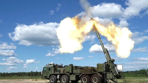  Russian self-propelled artillery system 2S43 'Malva'. - Sputnik International