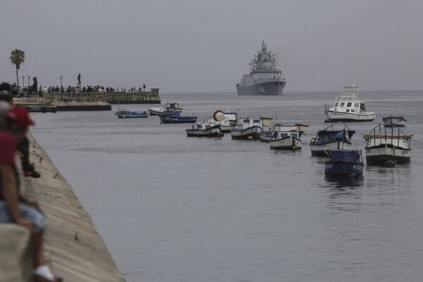 The Admiral Gorshkov frigate arrives at the Cuban port. - Sputnik International