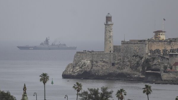 The Russian Navy Admiral Gorshkov frigate arrives at the port of Havana, Cuba - Sputnik International