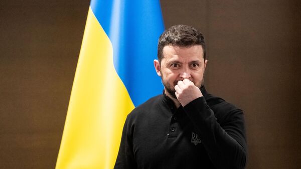Ukraine's Volodymyr Zelensky on the sidelines of the Summit on peace in Ukraine on June 15, 2024 in Switzerland. - Sputnik International