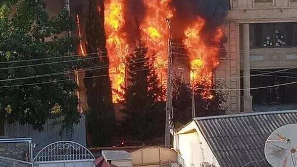 Fire in a synagogue in Dagestan. Still from an eyewitness video - Sputnik International