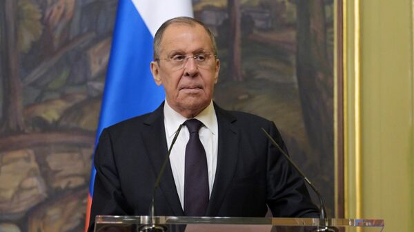 Russian Foreign Minister Sergey Lavrov talks to the media - Sputnik International