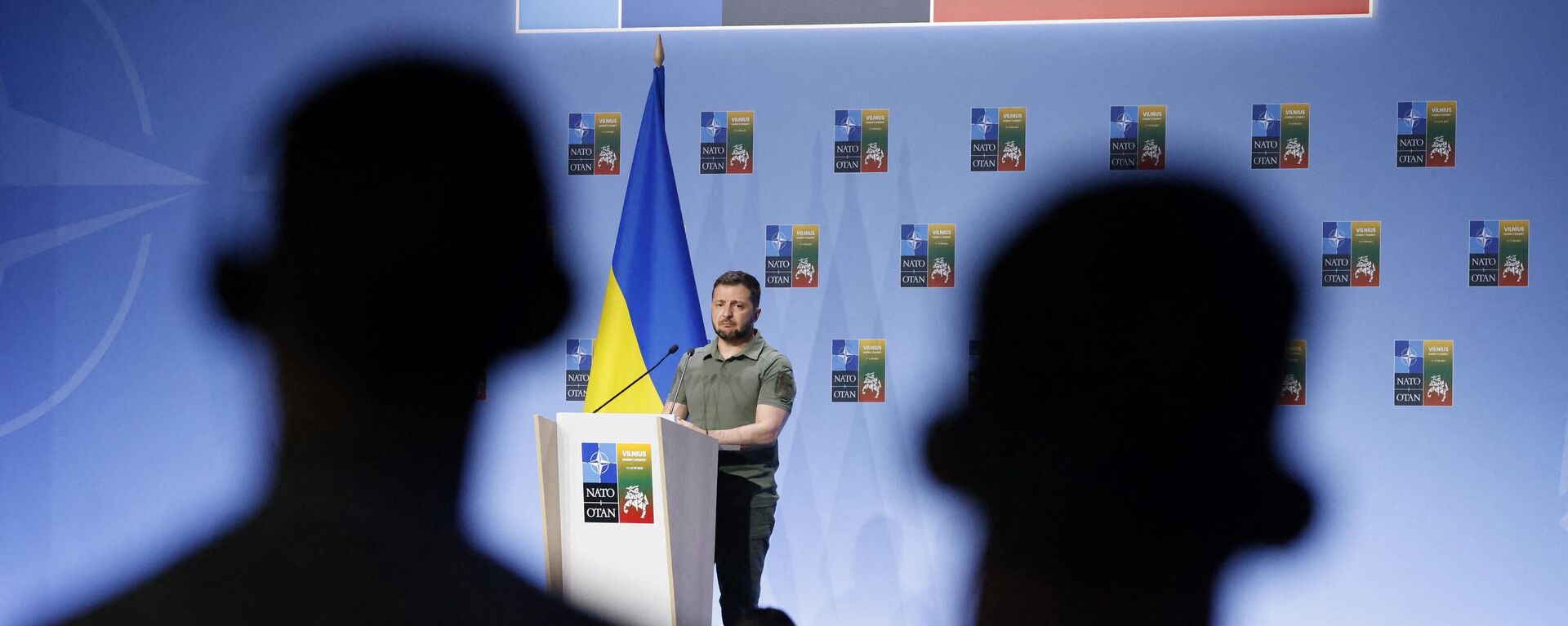 Ukraine's Volodymyr Zelensky gives a press conference during the NATO Summit in Vilnius on July 12, 2023 - Sputnik International, 1920, 03.07.2024