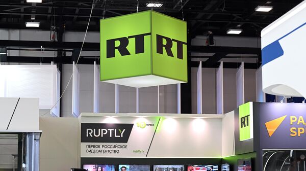 The studios of Sputnik Radio, RT television channel, and Ruptly at the Expoforum Congress and Exhibition Center - Sputnik International