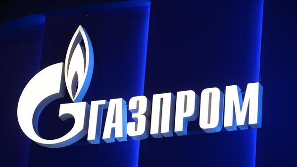 Gazprom logo at the St. Petersburg International Economic Forum - Sputnik International
