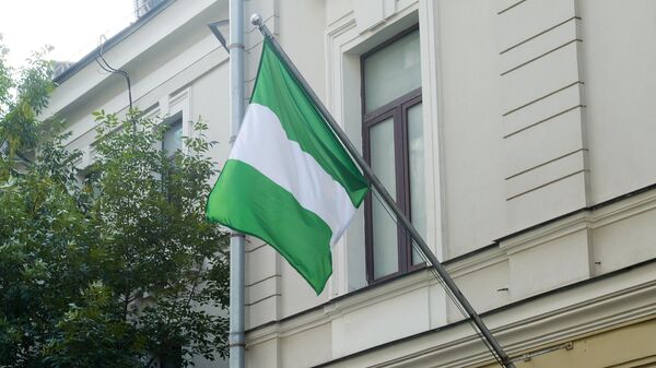A flag on the Nigerian Embassy building - Sputnik International