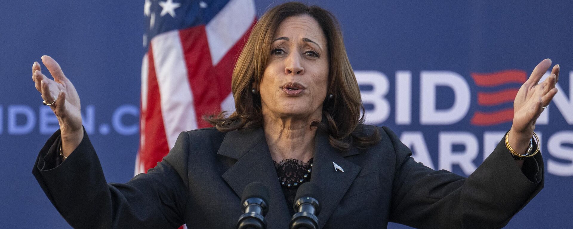 US Vice President Kamala Harris speaks at South Carolina State University during a campaign event in Orangeburg, South Carolina, on February 2, 2024. - Sputnik International, 1920, 22.07.2024