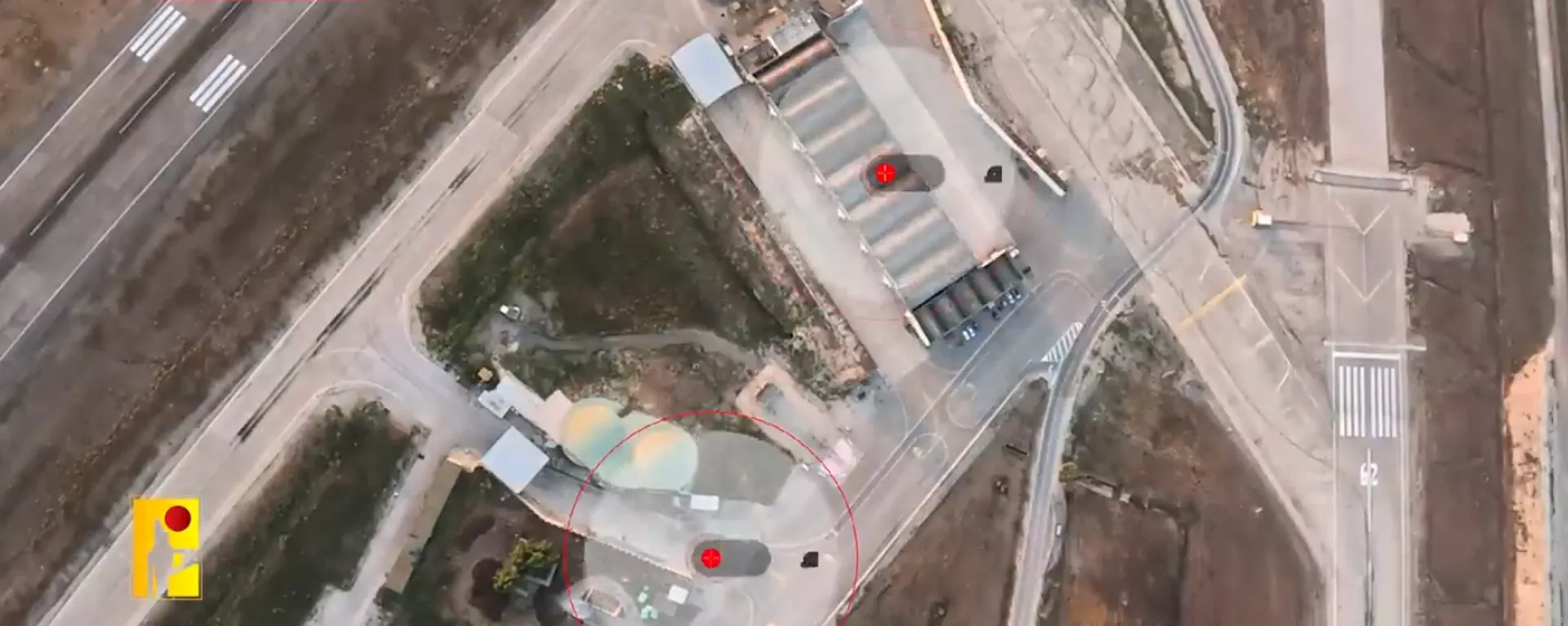 Screenshot of footage shot by Hezbollah drone loitering unmolested over a secret Israeli airbase in northern Israel. Video released by Hezbollah's media office. - Sputnik International, 1920, 25.07.2024