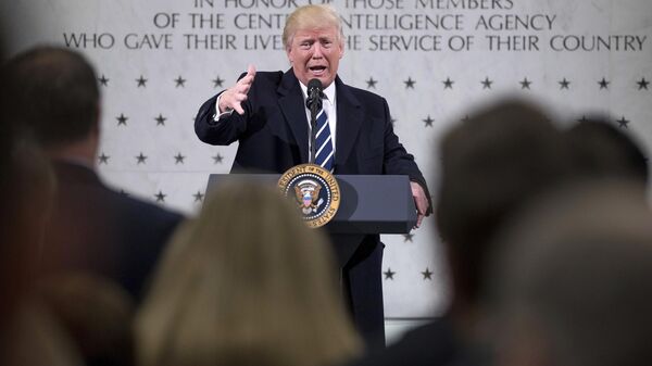 In this Jan. 21, 2017, photo, President Donald Trump speaks at the Central Intelligence Agency in Langley, Va. No one knows how seriously to take Trump’s threat to seize Iraq’s oil. Doing so would involve extraordinary costs and risk confrontation with America’s best ground partner against the Islamic State, but the president told the CIA: “Maybe you’ll have another chance.” (AP Photo/Andrew Harnik) - Sputnik International