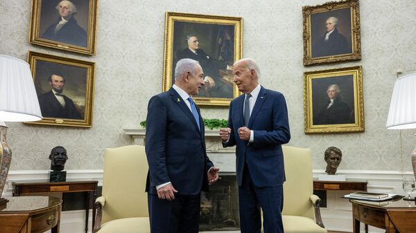 US President Joe Biden meets with Israeli Prime Minister Benjamin Netanyahu in the Oval Office of the White House in Washington, DC, on July 25, 2024.  - Sputnik International