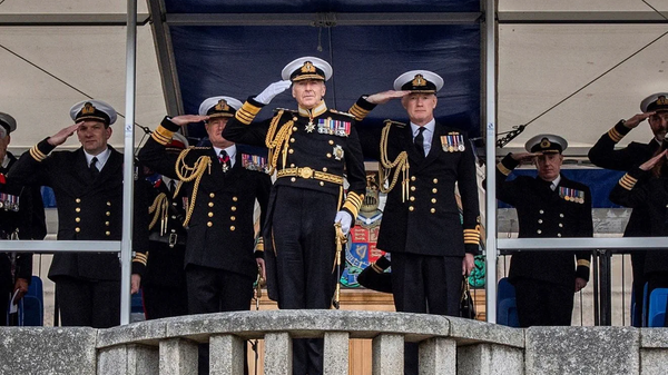 Admiral Sir Tony Radakin and other military top brass salute. File photo. - Sputnik International