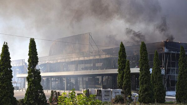 Galaktika shopping centre hit by a recent shelling - Sputnik International