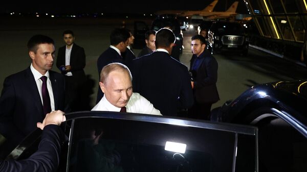 Russian President Putin arrives in Azerbaijan for a two-day state visit, August 18, 2024 - Sputnik International