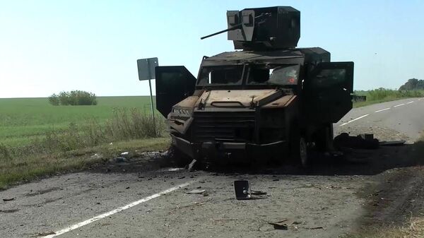 Ukrainian Armed Forces MRAP destroyed by Russian Black Sea Fleet Naval Infantry in Kursk region. - Sputnik International