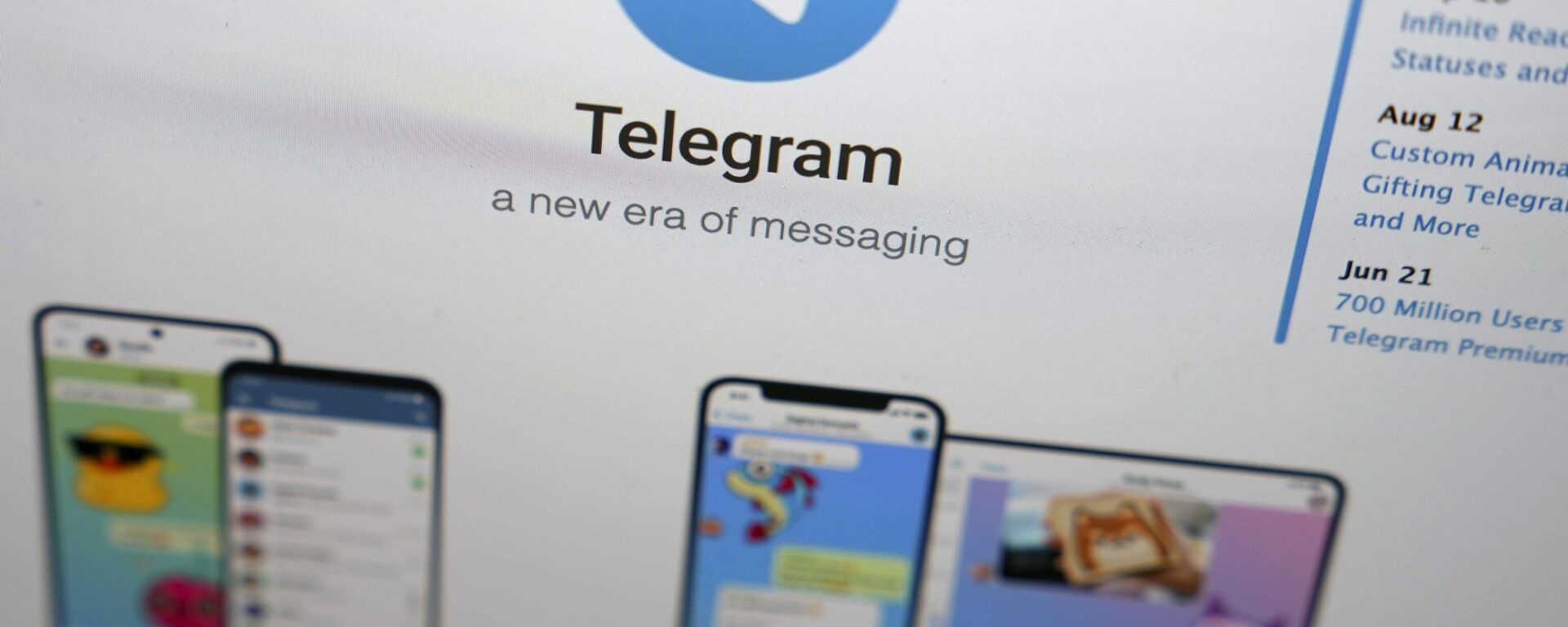 The website of the Telegram messaging app is seen on a notebook screen in Munich, Germany, Monday, Oct. 17, 2022. - Sputnik International, 1920, 18.05.2025