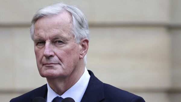 New French prime minister Michel Barnier looks on right during the handover ceremony, Thursday, Sept. 5, 2024 in Paris. - Sputnik International