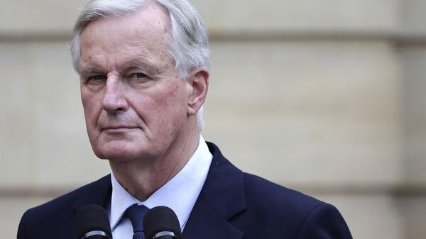 New French prime minister Michel Barnier looks on right during the handover ceremony, Thursday, Sept. 5, 2024 in Paris. - Sputnik International