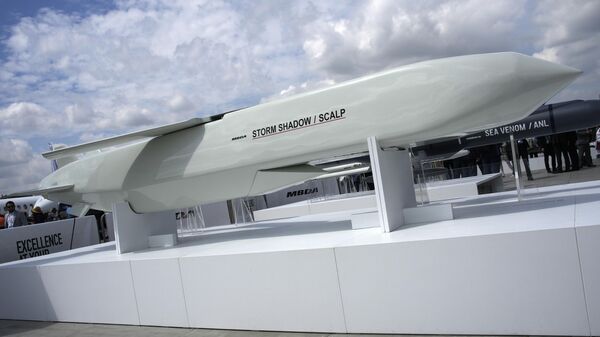 The Storm Shadow cruise missile is on display during the Paris Air Show in Le Bourget, north of Paris, France, on June 19, 2023. - Sputnik International