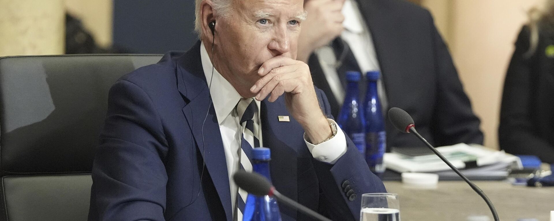 President Joe Biden meets with India's Prime Minister Narendra Modi, Australia's Prime Minister Anthony Albanese, Japan's Prime Minister Fumio Kishida and Secretary of State Antony Blinken, at the Quad leaders summit at Archmere Academy in Claymont, Del., Saturday, Sept. 21, 2024. (AP Photo/Mark Schiefelbein) - Sputnik International, 1920, 23.09.2024