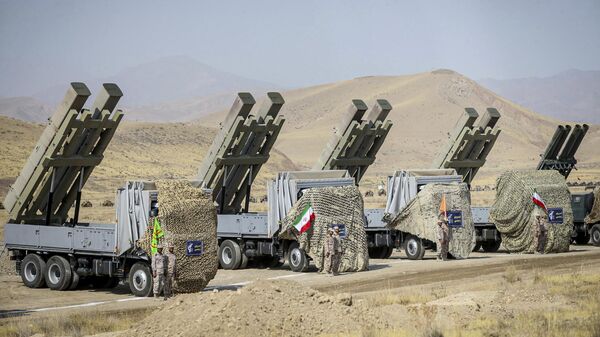 This photo provided by Revolutionary Guard's ground force on Monday, Oct. 17, 2022, shows missile systems in a maneuver in northwestern Iran - Sputnik International