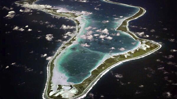 This image released by the U.S. Navy shows an aerial view of Diego Garcia. - Sputnik International