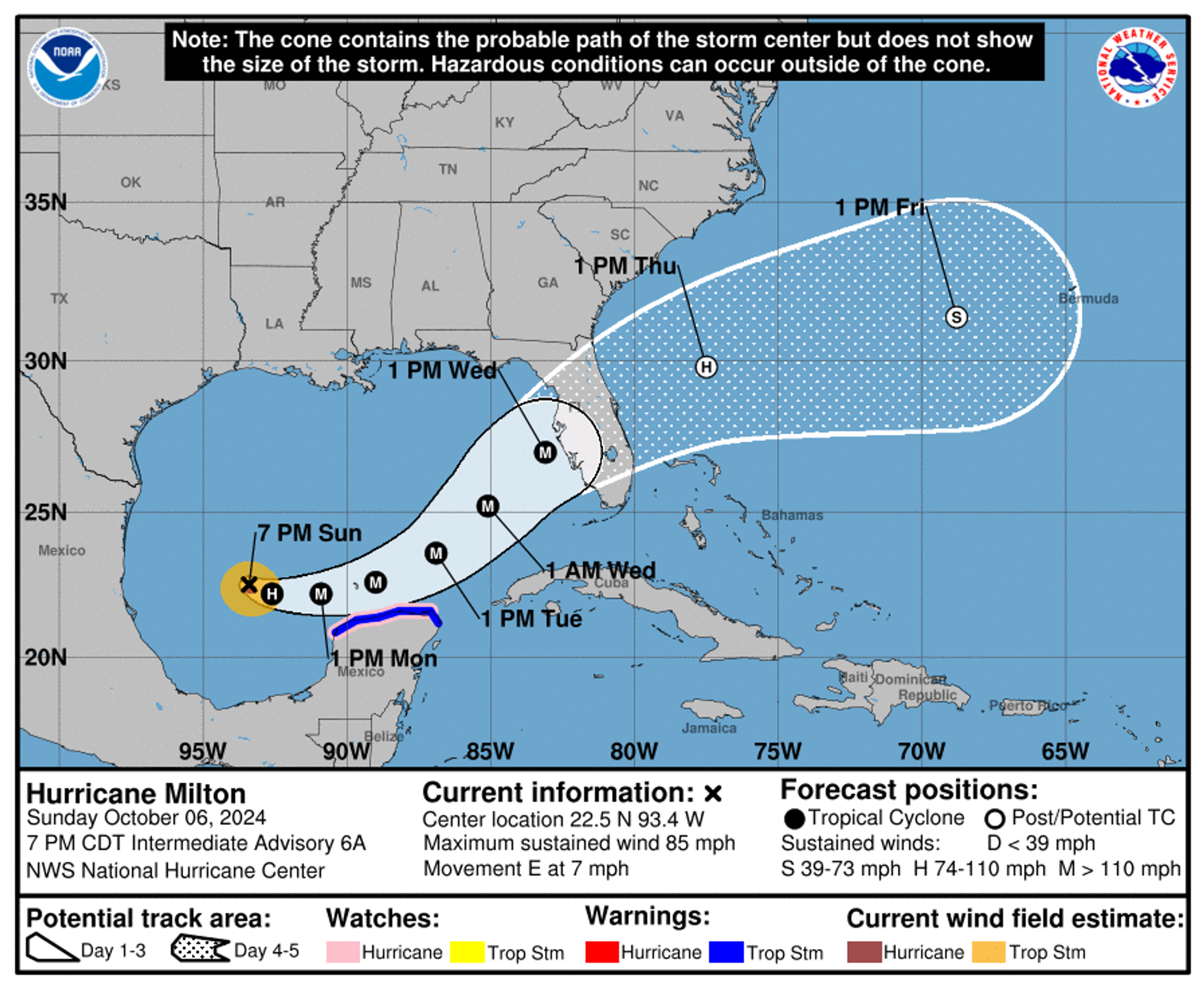 Hurricane Milton Predicted Path October 6, 2024 by the US National Hurricane Center - Sputnik International, 1920, 07.10.2024