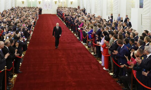 Russian President-elect Vladimir Putin before the inauguration ceremony at the Kremlin in 2024. - Sputnik International