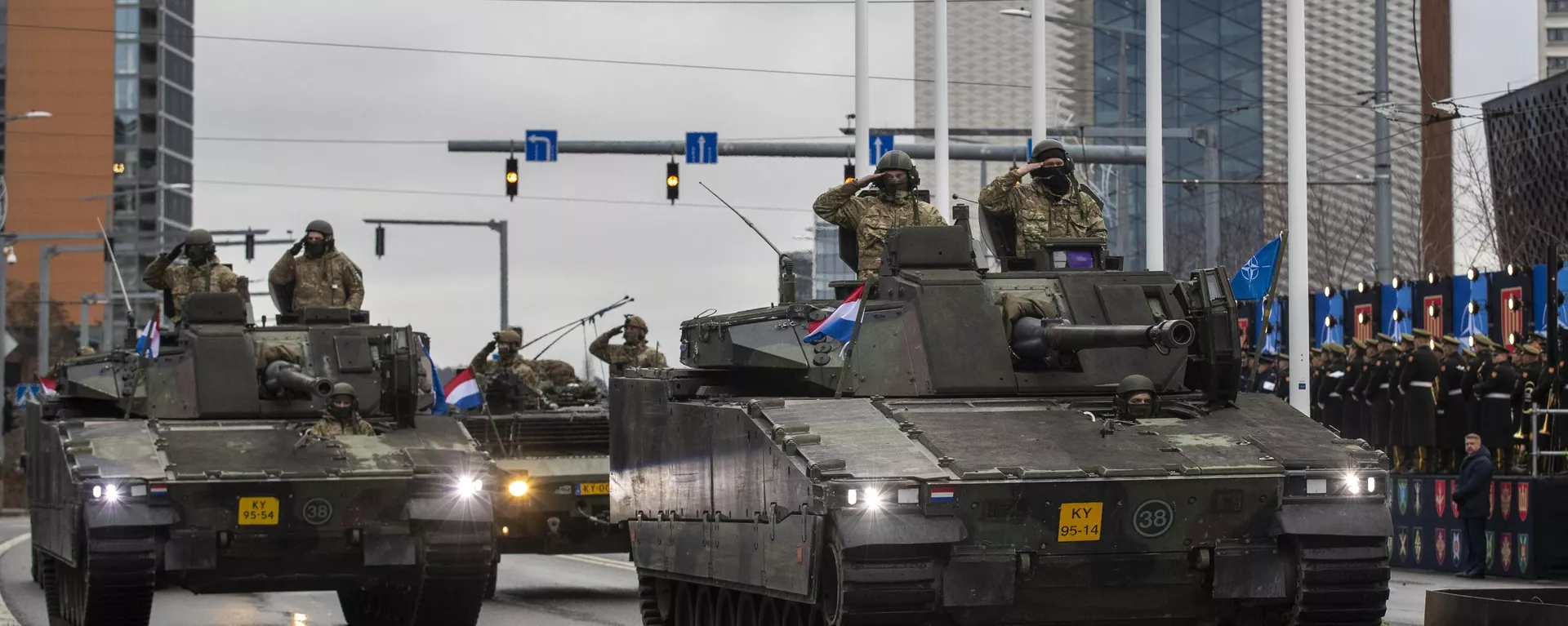 French Army military armored vehicles travel, during the military parade marking the 105th anniversary of the Lithuanian military on Armed Forces Day in Vilnius, Lithuania, Saturday, Nov. 25, 2023. - Sputnik International, 1920, 08.10.2024