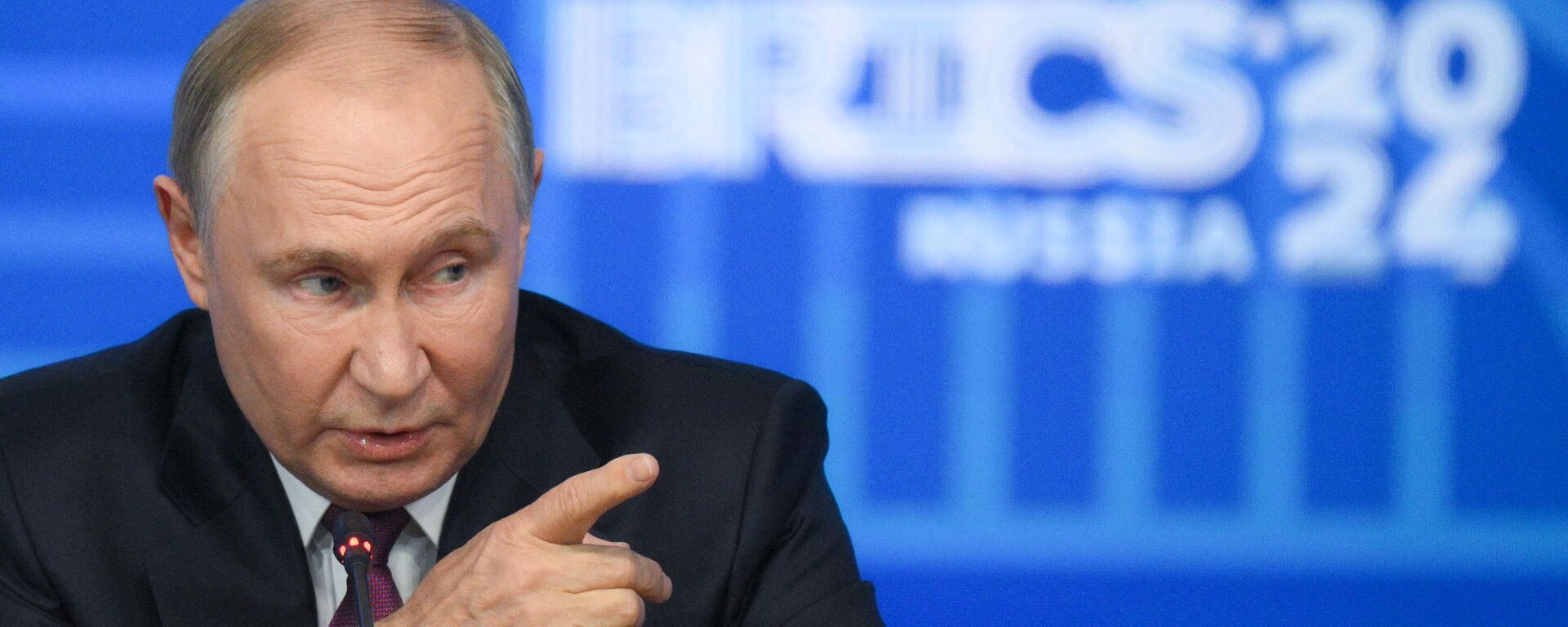 Russian President Vladimir Putin speaks at his big end of BRICS Summit press conference in Kazan, Thursday, October 24, 2024. - Sputnik International, 1920, 05.11.2024