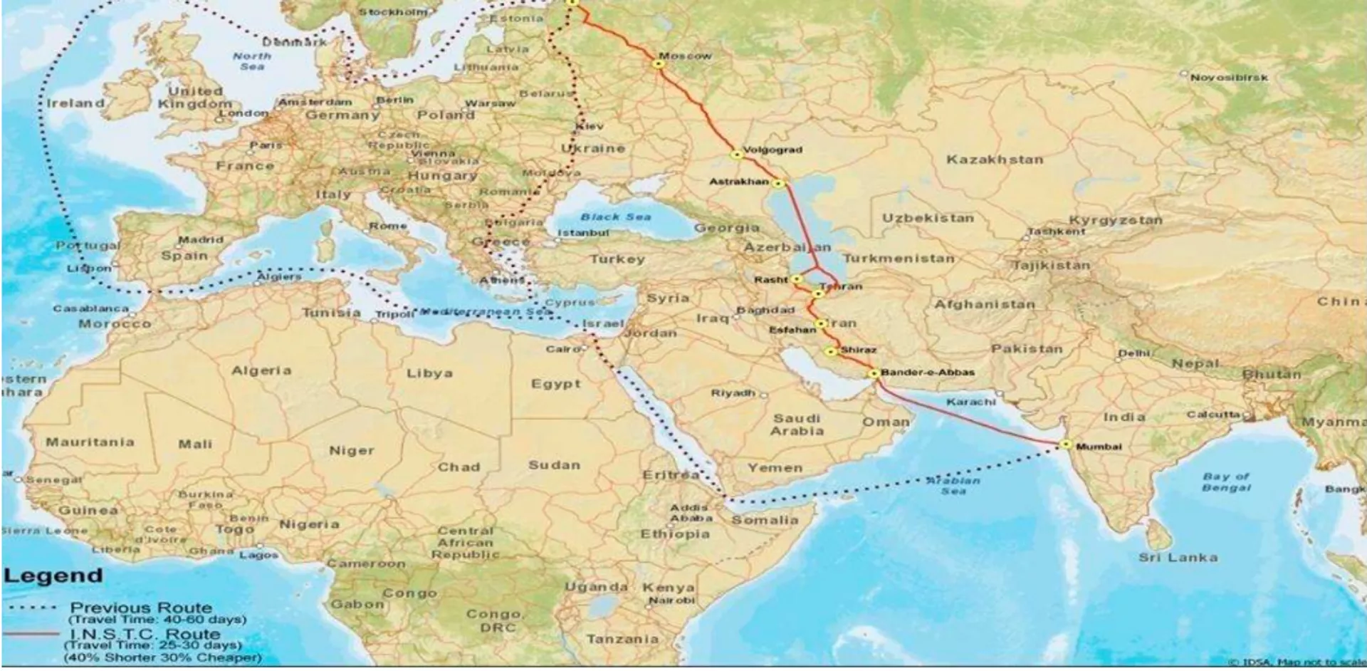 Screenshot of Map of International North South Corridor. - Sputnik International, 1920, 30.10.2024