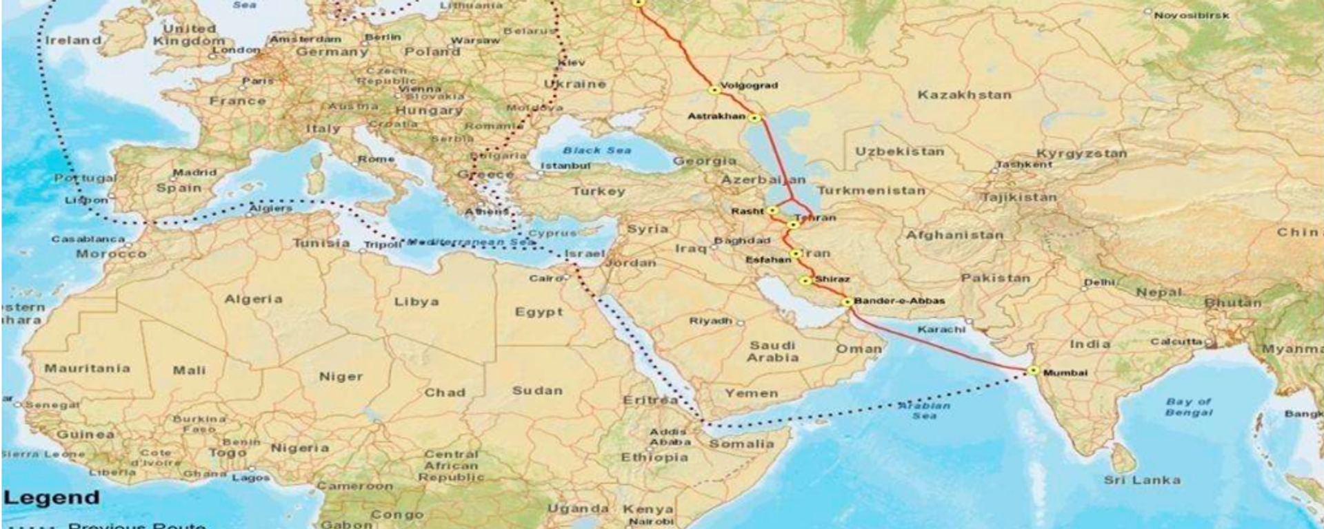 Screenshot of Map of International North South Corridor. Screenshot of Map of International North South Corridor. - Sputnik International, 1920, 17.12.2025