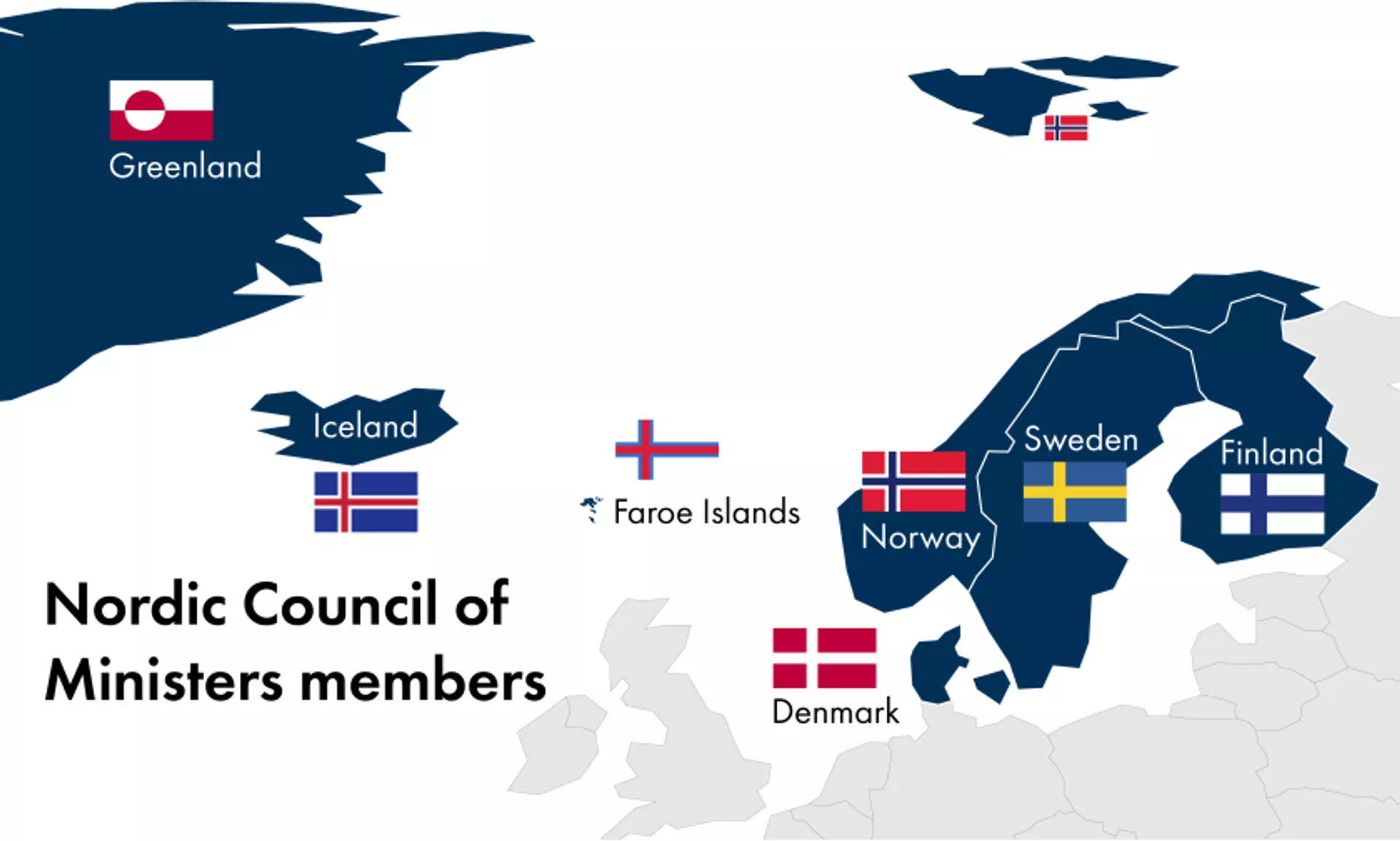 Map of the Nordic Council's members, stretching from northern Europe in the east to Greenland in the west. - Sputnik International, 1920, 30.10.2024