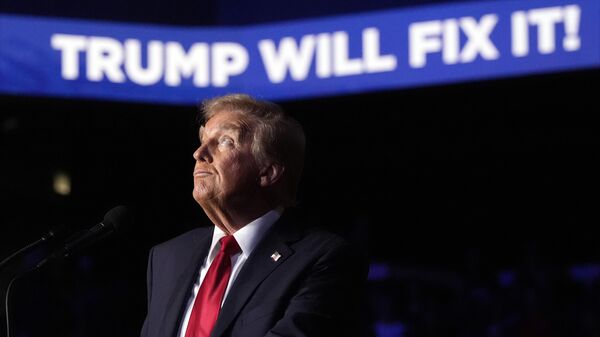 Republican presidential nominee former President Donald Trump speaks during a campaign rally at Lee's Family Forum, Thursday, Oct. 31, 2024, in Henderson, Nev.  - Sputnik International