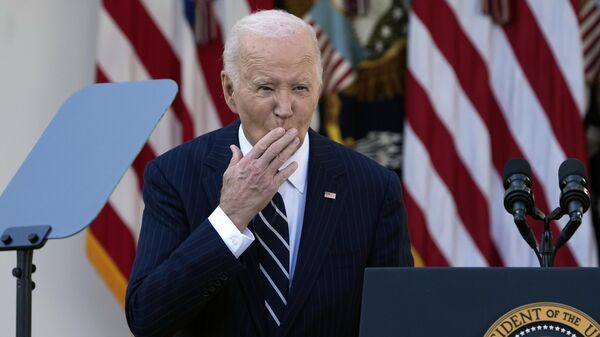 President Joe Biden after speaking in the Rose Garden of the White House in Washington, Thursday, Nov. 7, 2024.  - Sputnik International