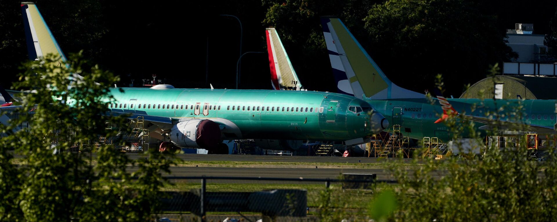 Unpainted Boeing 737 Max aircraft are seen, Tuesday, Sept. 24, 2024, at the company's facilities in Renton, Washington State. - Sputnik International, 1920, 17.11.2024