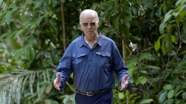 US President Joe Biden walks to speak following a tour of the Museu da Amazonia, Sunday, Nov. 17, 2024, in Manaus, Brazil. - Sputnik International