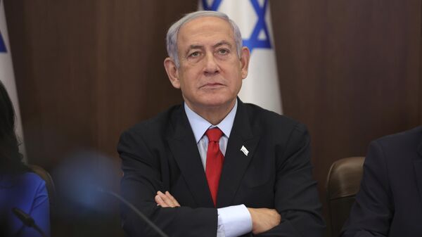 Israeli Prime Minister Benjamin Netanyahu attends the weekly cabinet meeting at the prime minister's office in Jerusalem, Israel, Sunday, July 30, 2023 - Sputnik International