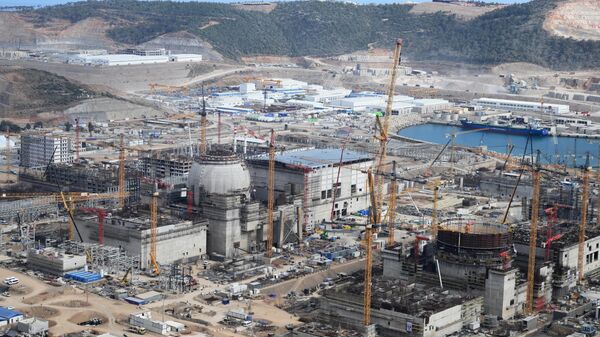 Turkiye's Akkuyu nuclear power plant which is currently under construction by Russian state nuclear corporation Rosatom. - Sputnik International