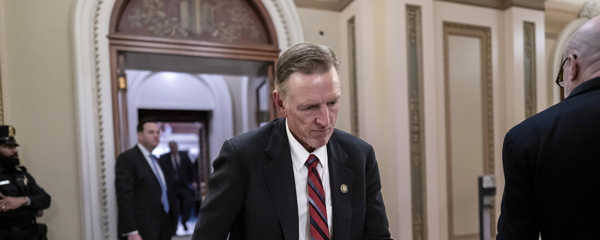 Rep. Paul Gosar, R-Ariz., one of a group of Republicans who voted against the bid by Rep. Kevin McCarthy, R-Calif., for House speaker, leaves the House chamber at the Capitol in Washington, DC. File photo. - Sputnik International, 1920, 02.12.2024