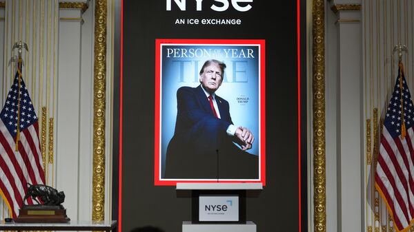 The cover of Time magazine's Person of the Year shows President-elect Donald Trump before a ceremony he will attend at the New York Stock Exchange in New York, Thursday, Dec. 12, 2024. - Sputnik International