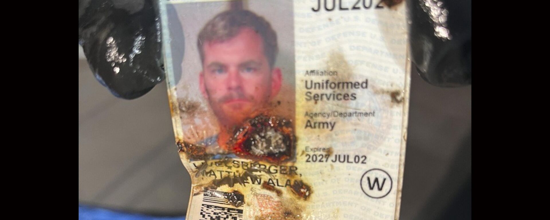 This undated photo, provided by the Las Vegas Police Department shows an ID belonging to Matthew Livelsberger, found inside a Tesla Cybertruck involved in an explosion outside the Trump Hotel in Las Vegas. - Sputnik International, 1920, 03.01.2025